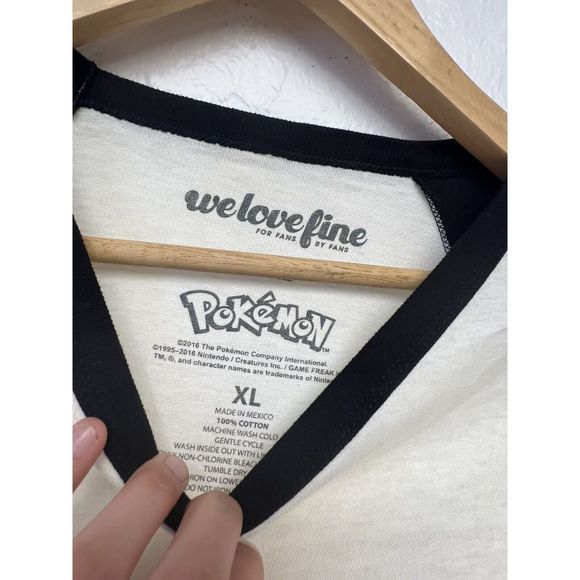 We love fine Pokemon Black 3/4 Baseball T-shirt 9 Characters Pikachu Size XL - Picture 3 of 5